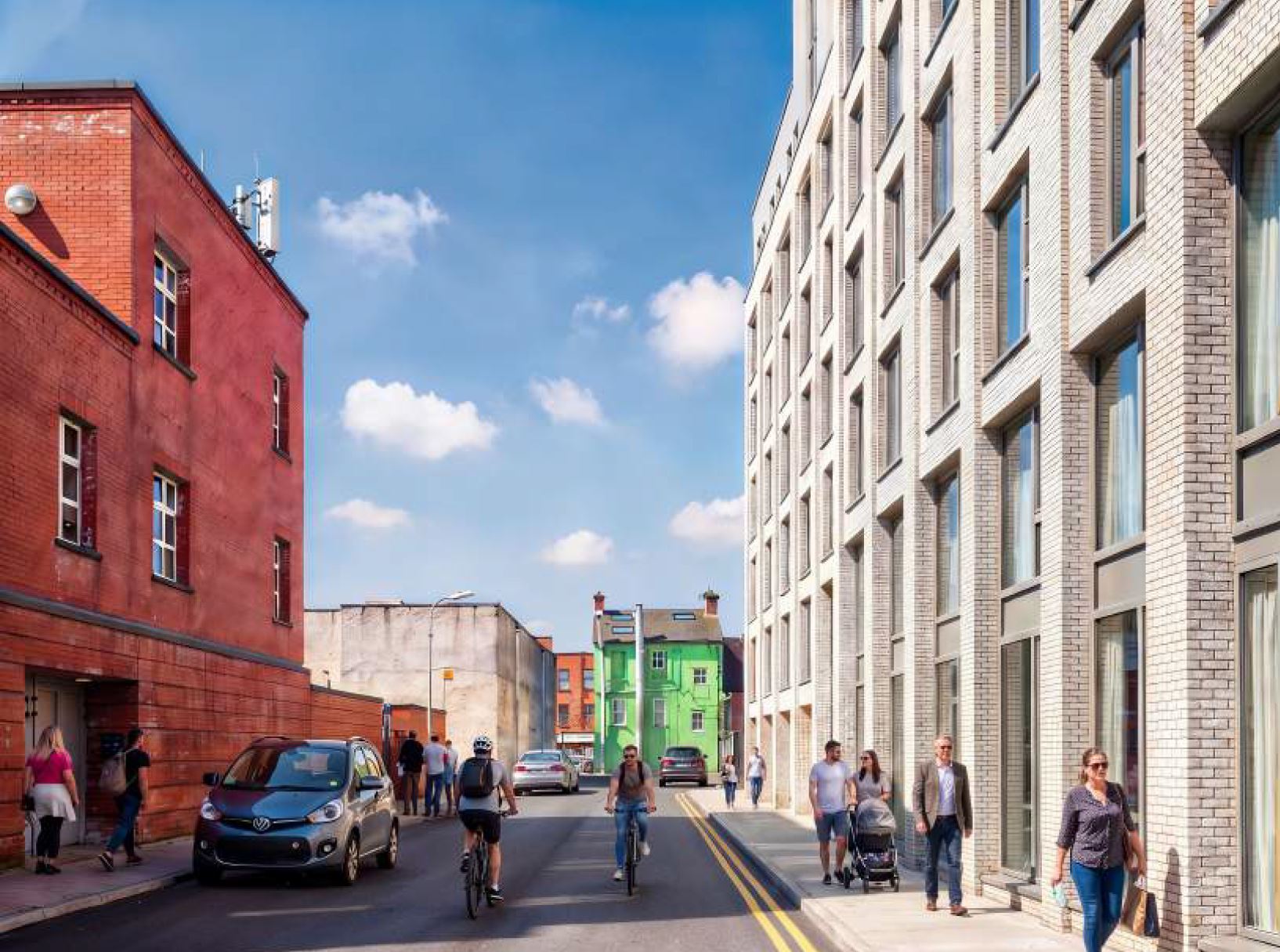 Student accommodation at Lady's Lane viewed towards Parnell Street, Limerick City